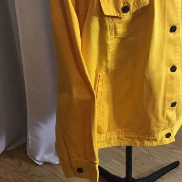 100% cotton utility jacket in brilliant yellow in size 32 w by JESSICA LONDON - Picture 5 of 12